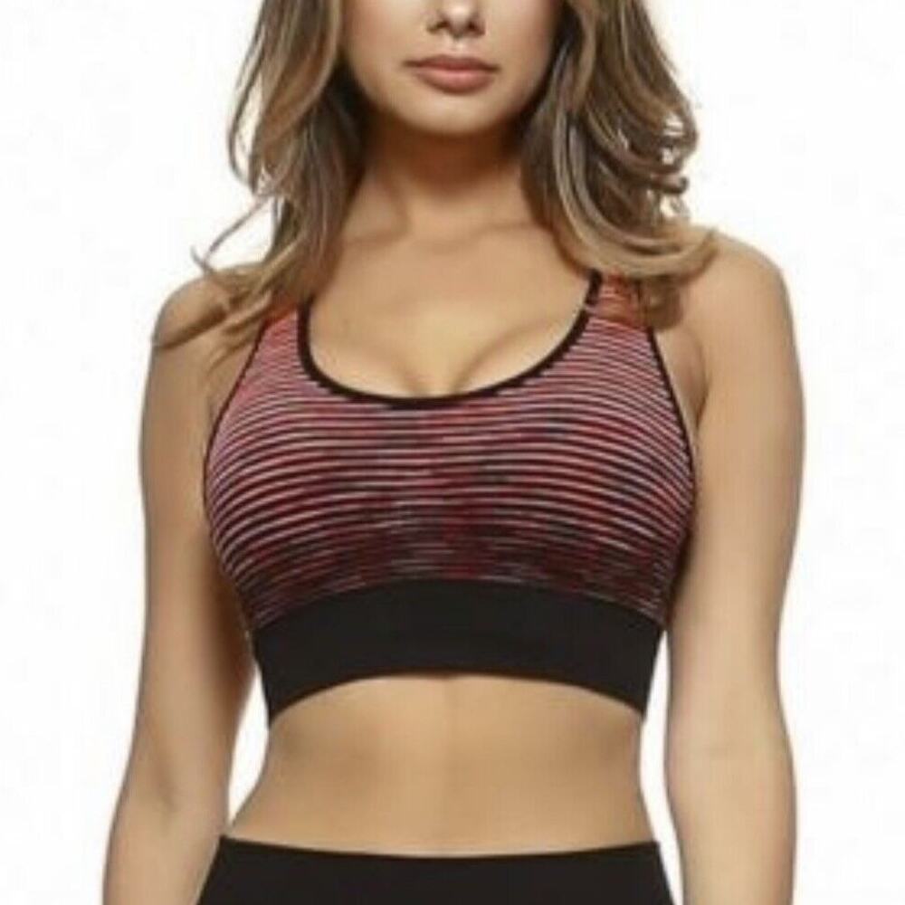 Yelete Women's Size S Sports Bra Space Dip Dye Ombre Athletic Bra Top Seamless